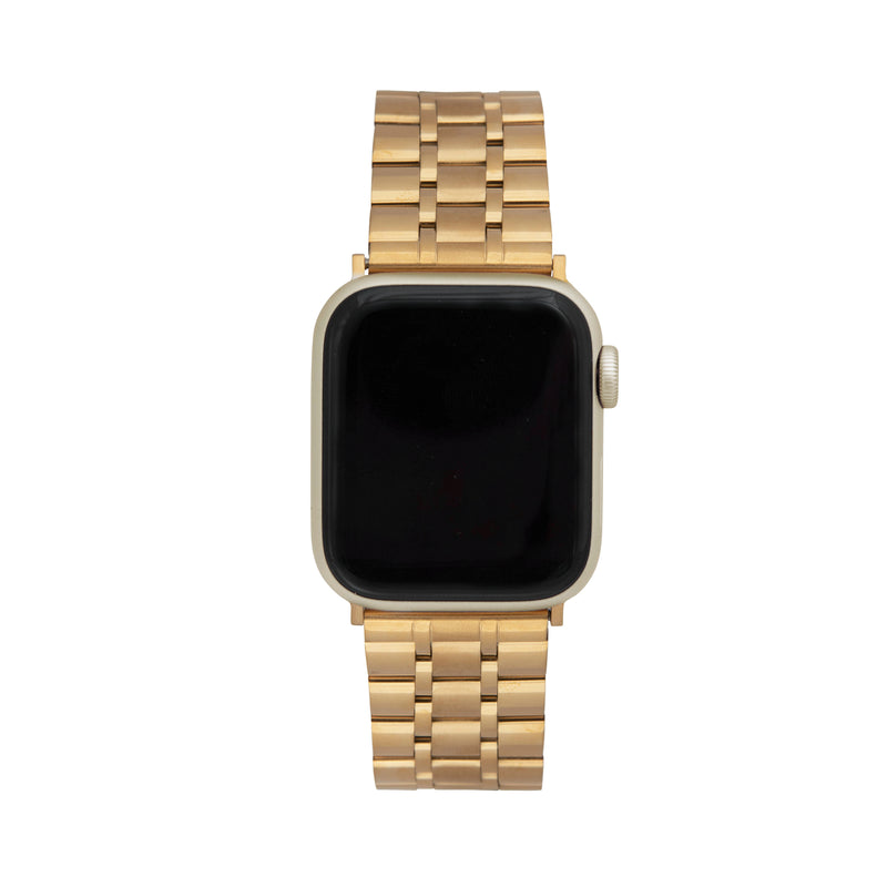 Stainless Steel Push Button Deployment Band for Apple Watch Series 8/7/6/5/4/3/2/1/SE Gold (38mm | 40mm | 41mm) |  Dial