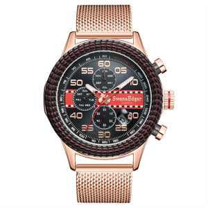 Race Line Automatic Black/Red Dial Rose Gold Milanese Bracelet Rose Gold Case 45mm Black/Red Dial