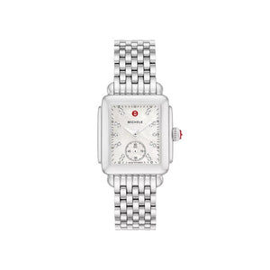 Deco Mid Diamond 29mm / White Mother-of-Pearl / Silver | White Mother-of-Pearl Dial