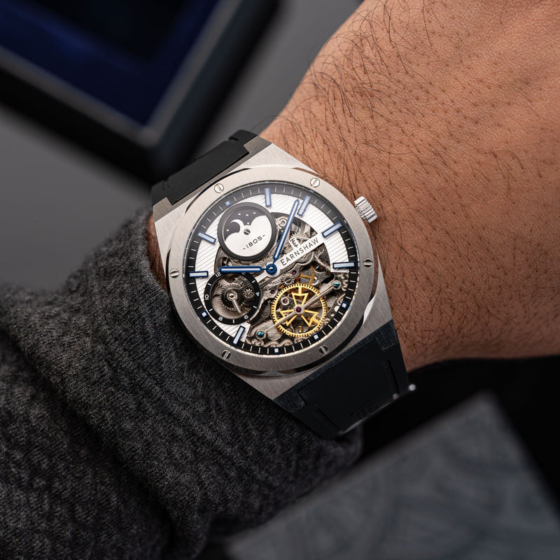 Drake Dual Time Automatic White / Black Silicone | White Dial