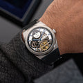 Drake Dual Time Automatic White / Black Silicone | White Dial