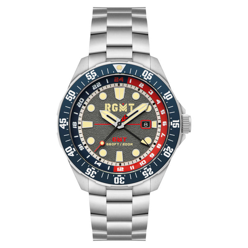 CONTINENTAL GMT GREY / SOLID STAINLESS STEEL BRACELET | Gray Dial