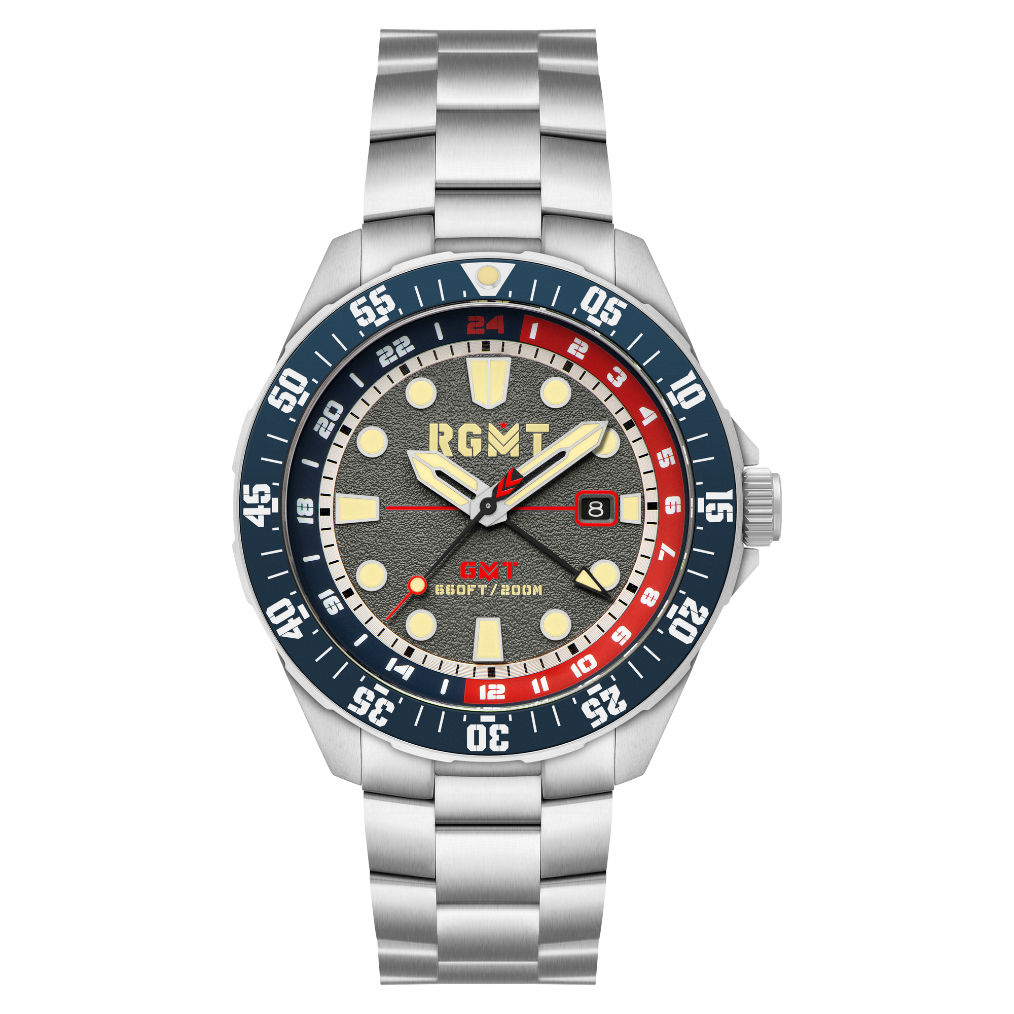 CONTINENTAL GMT GREY / SOLID STAINLESS STEEL BRACELET | Gray Dial