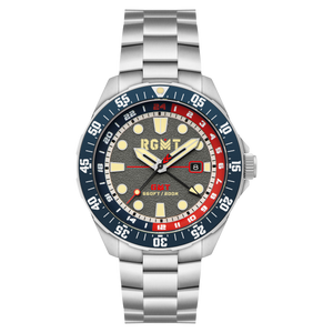 CONTINENTAL GMT GREY / SOLID STAINLESS STEEL BRACELET | Gray Dial