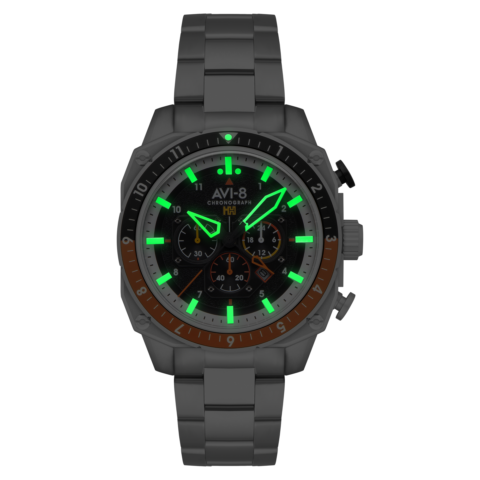 ATLAS DUAL TIME CHRONOGRAPH BLACK / STAINLESS STEEL | Black Dial