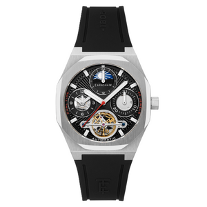 Drake Carbon Luxe / Black Rubber Strap Black Dial