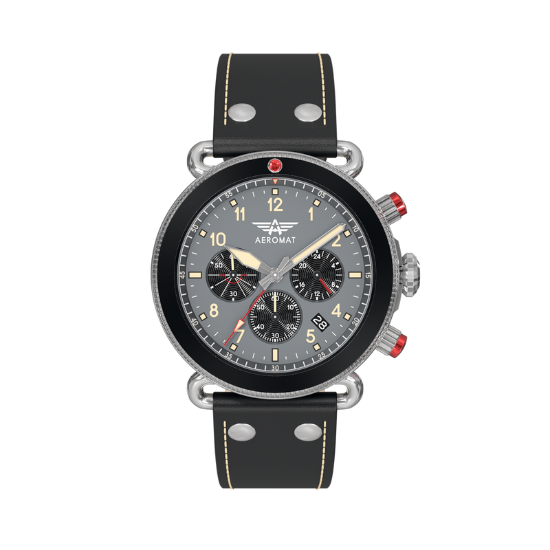 VDN Gray Leather 45mm Gray - {Extended Ship Time} |  Dial