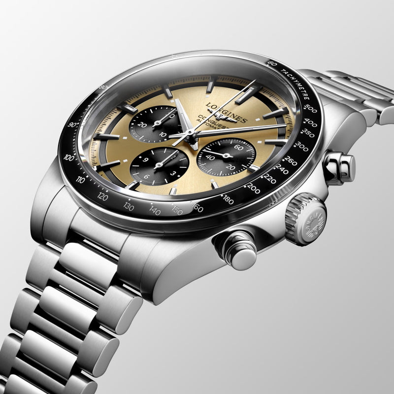 Conquest Chronograph Gold / Stainless Steel | Gold Dial