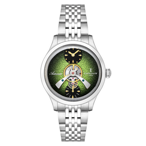 Dalton Fume Green  / Silver Stainless Steel Bracelet Green Dial