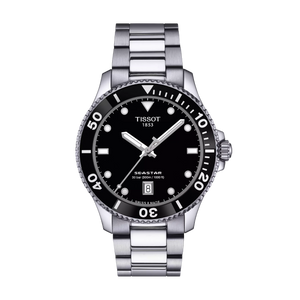 SEASTAR 1000 Black / Stainless Steel Black Dial