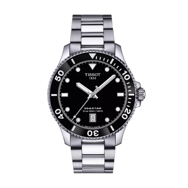 SEASTAR 1000 Black / Stainless Steel Black Dial