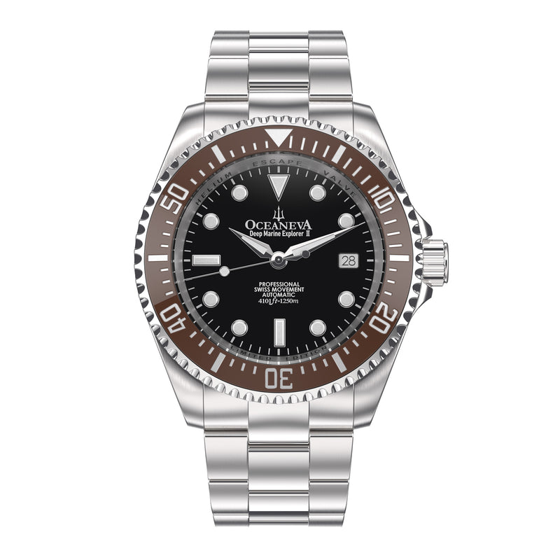 Deep Marine Explorer II Swiss Automatic Brown Bezel| Black Dial