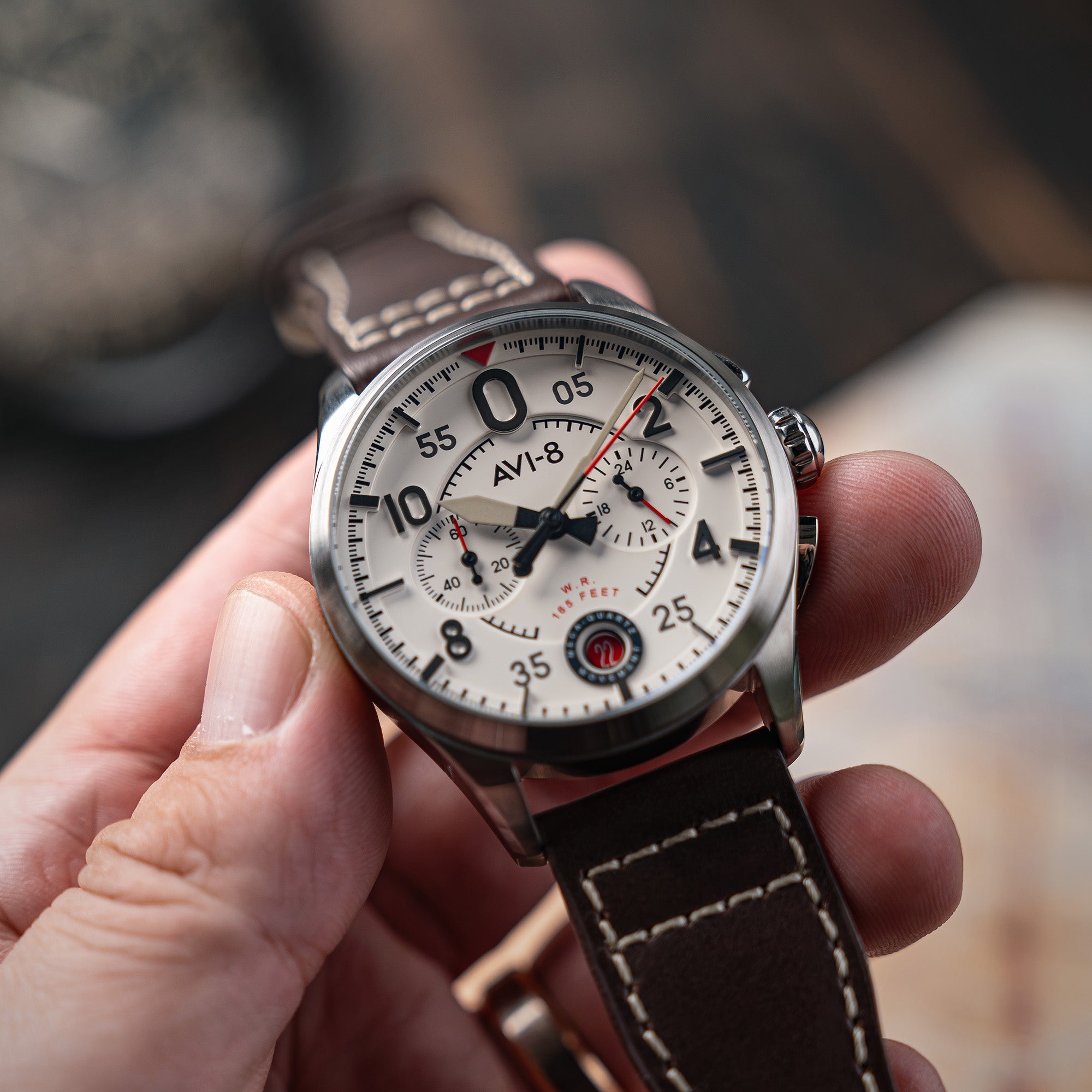 Lock Chronograph White / Leather | White Dial