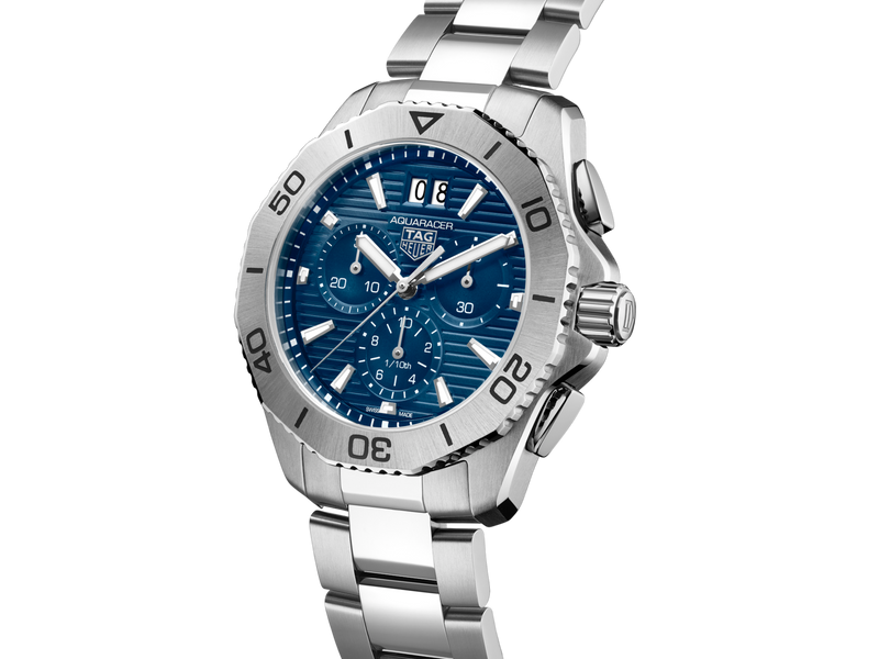 TAG HEUER AQUARACER PROFESSIONAL 200 CHRONOGRAPH 40MM, W/R 200M, STEEL CASE & BRACELET, BLUE DIAL Blue Dial | Blue Dial