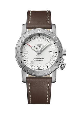 Ariman Double Twelve 42mm / White / Brown White Dial
