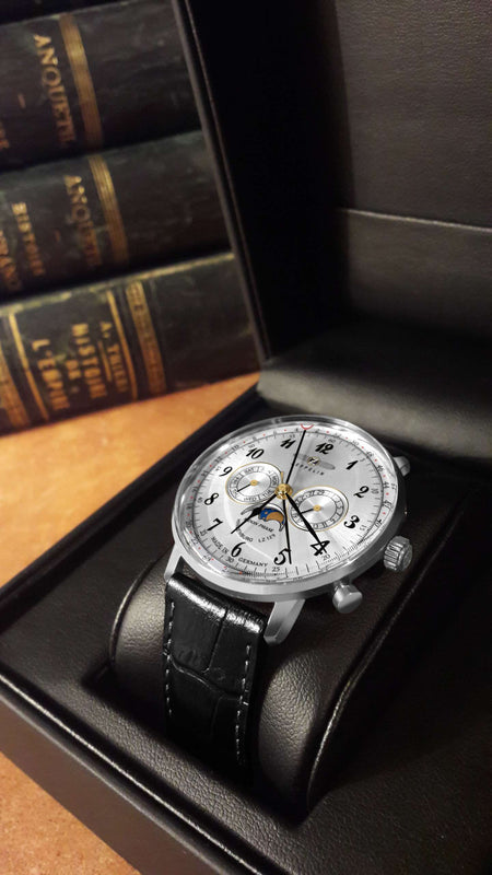 LZ 129 Hindenburg Mondphase Silver | Silver Dial