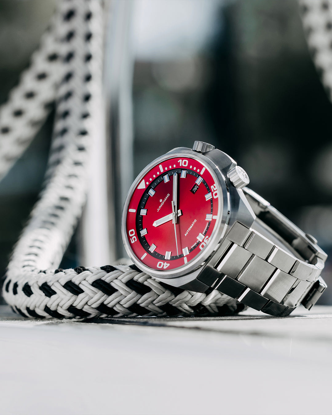 Junghans Aquaris Diver Red Junghans J830 Movement Red Dial 27