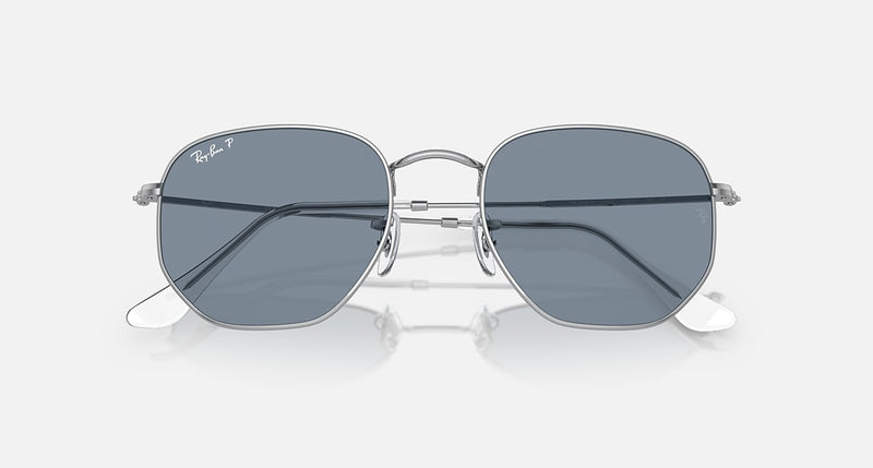 HEXAGONAL FLAT LENSES UNISEX Silver / Polar Blue |  Dial