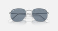 HEXAGONAL FLAT LENSES UNISEX Silver / Polar Blue |  Dial