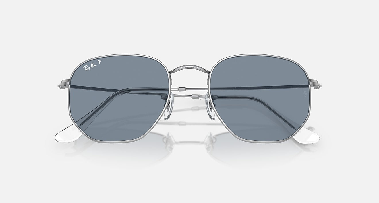 HEXAGONAL FLAT LENSES UNISEX Silver / Polar Blue |  Dial