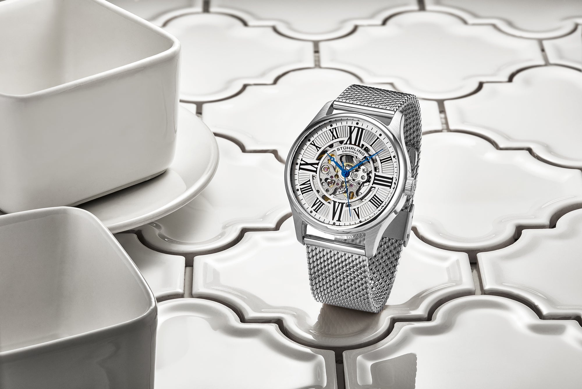 3942M Automatic 42mm Skeleton Silver/Stainless Steel | Silver Dial