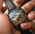Engineer Paxton Skeleton Automatic Black & Gold / Black Leather | Black Dial
