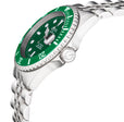 Wall Street Gevril Swiss Made SW200 Steel Rotating bezel Watch, 316L Case, Green DIal | Green Dial