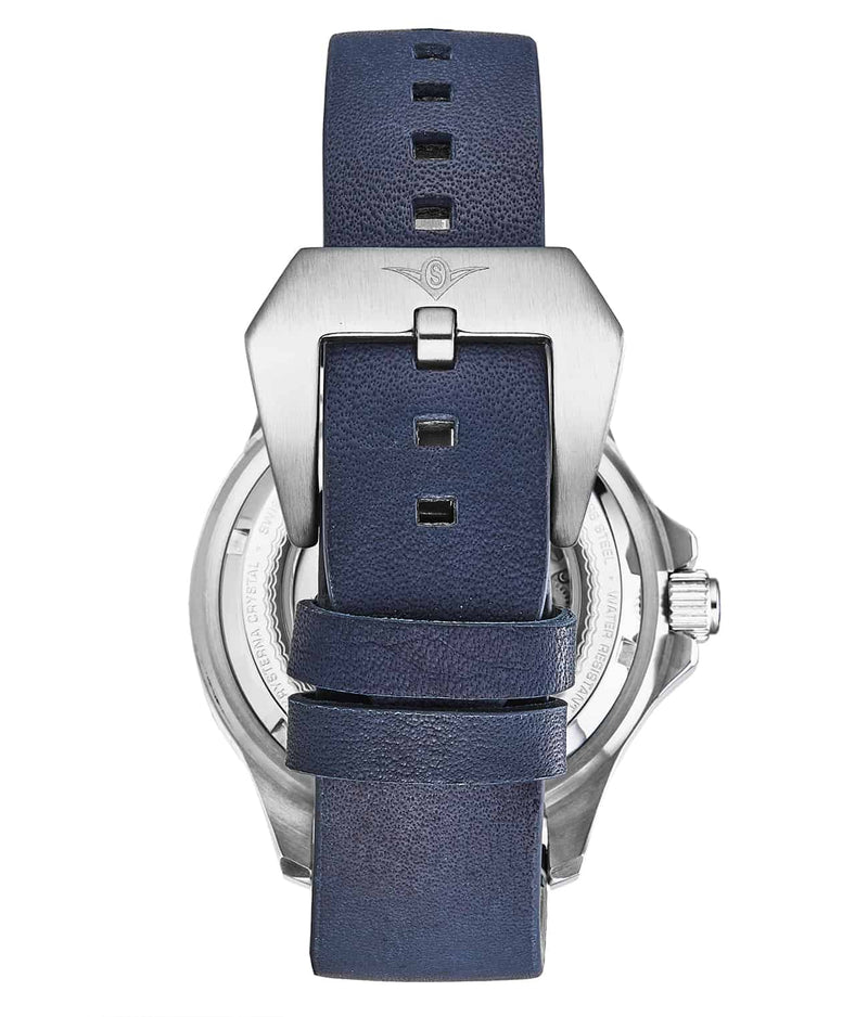 Swiss Automatic Depthmaster Heritage 883H 42mm Diver Blue/Leather | Blue Dial