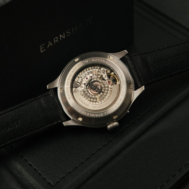 Baron Grand Date Calendar Open Heart Automatic Green / Black Leather | Green Dial