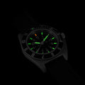 NAV, QUARTZ, SAPH, STE, COL: SS/BKPS 3PC RUBBER Black Sterile/3pc Rubber | Black Dial