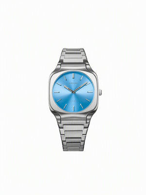 Square Light Blue dial / Silver Stainless Steel Bracelet Light Blue Dial
