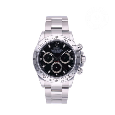 Pre-Owned Rolex Oyster Perpetual Cosmograph Daytona Black Dial 40mm- Ref. 116520