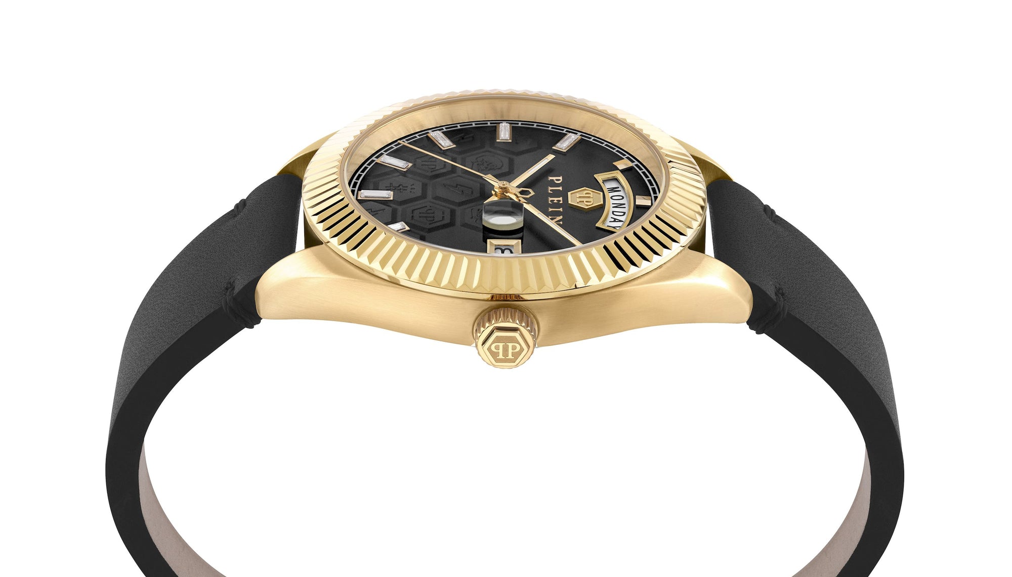DATE SUPERLATIVE GENT 42MM Black / Leather Black Dial