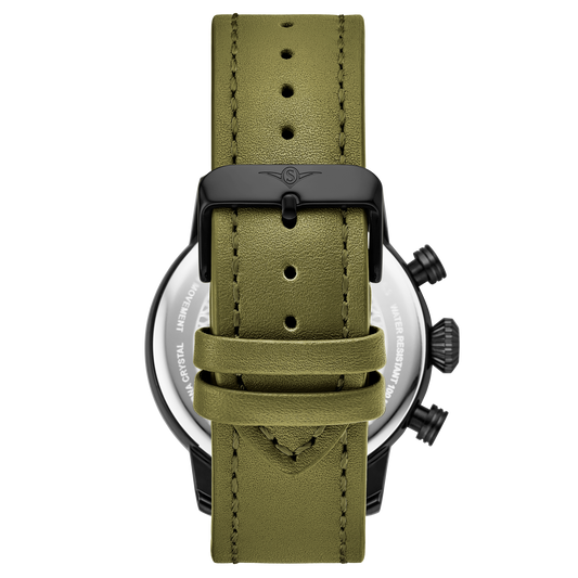 Aviator Green / Leather | Black Dial