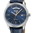Excelsior Swiss made Automatic Sellita SW240, Day Date Blue Dial,  Blue Italian Handmade Leather Strap | Blue Dial