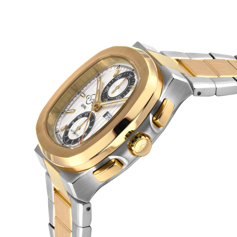 Potente - Chronograph Swiss Automatic Chronograph, SS Case, White Dial, SS/IPYG Bracelet | White Dial