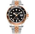 Aquadiver GMT Two Tone / Silver + Rose Gold | Black Dial