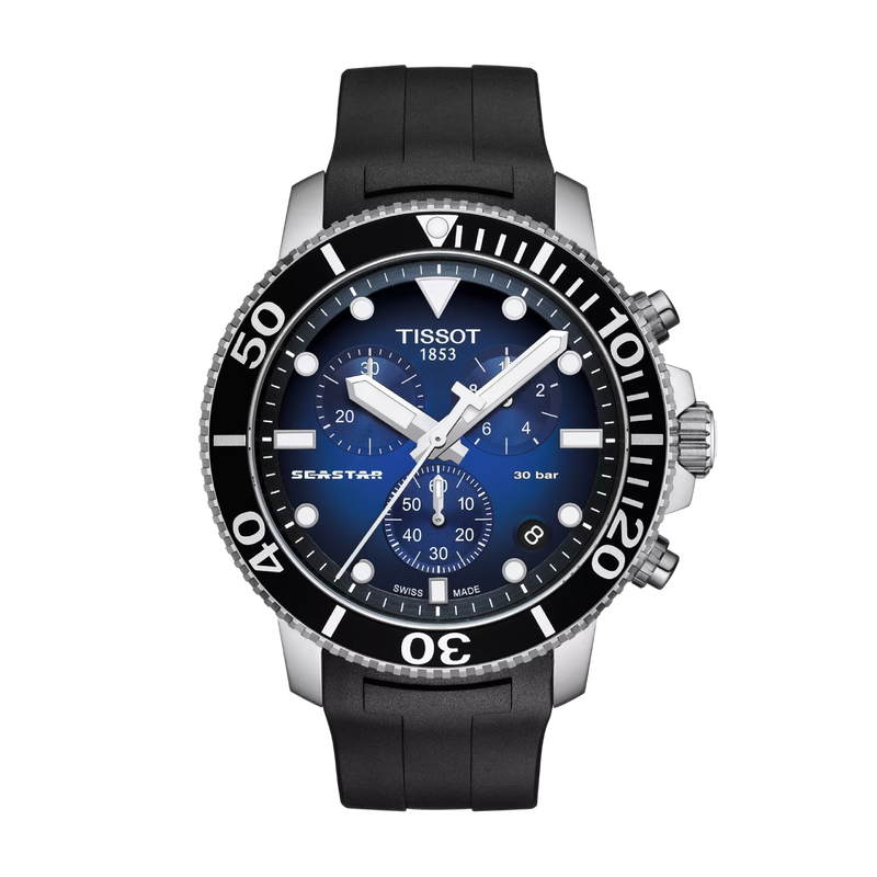 Seastar 1000 Chronograph Blue / Rubber | Blue Dial