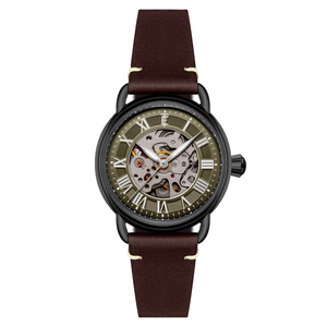 Investigator 40 Olive Green / Brown Leather Strap Green Dial