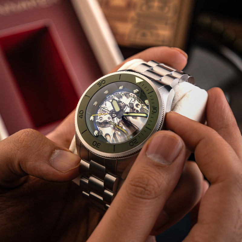 Piccard Skeleton Automatic Green/Stainless Steel | Green Dial