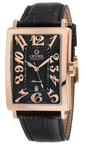 Avenue of Americas Swiss made Automatic Sellita SW200 rectangle Black Black | Black Dial