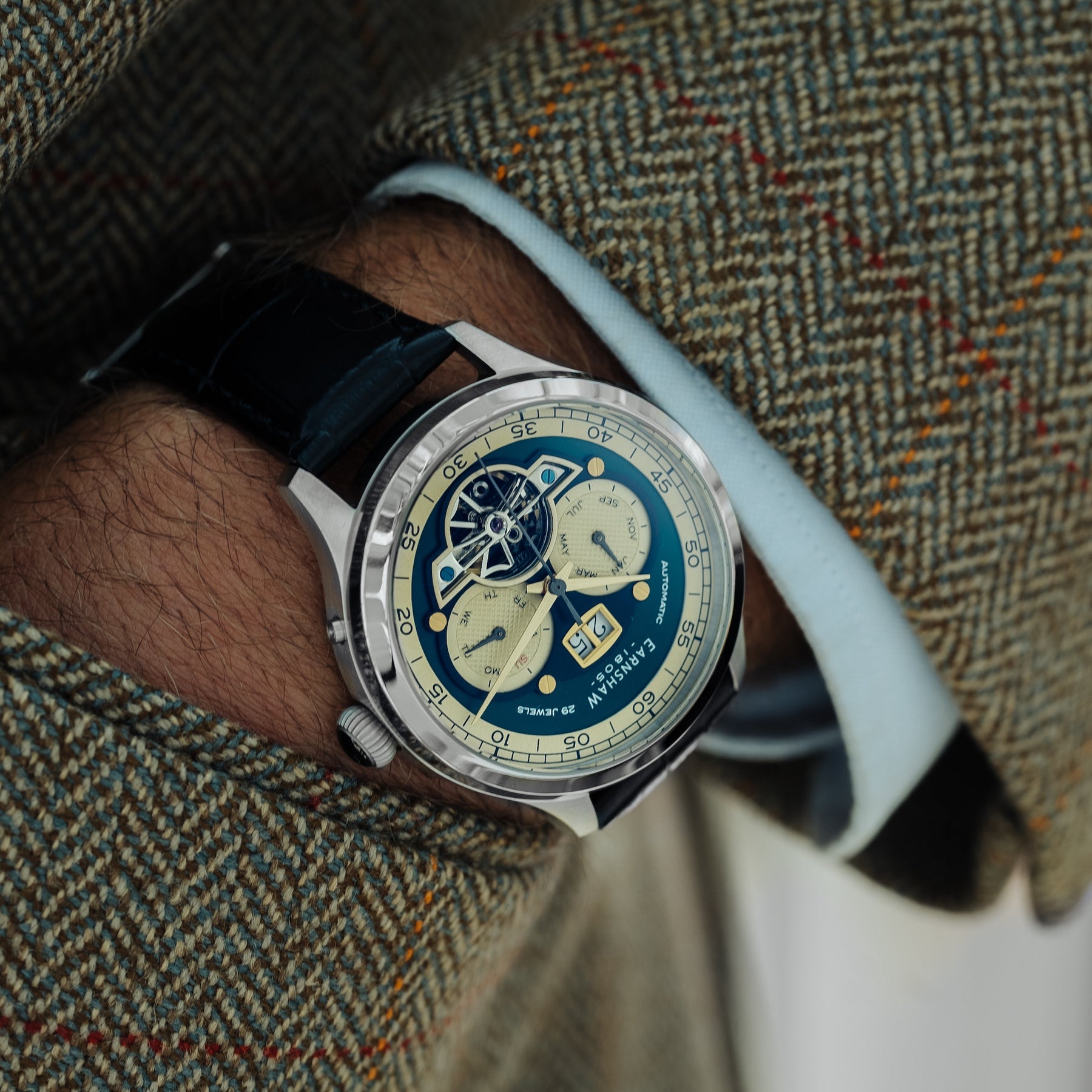 時計 bbg_n_glmt T47 Jumbo Black Sapphire GMT | 47mm, Black Leather Strap – Torgoen