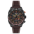 ATLAS DUAL TIME CHRONOGRAPH BLACK / LEATHER | Black Dial