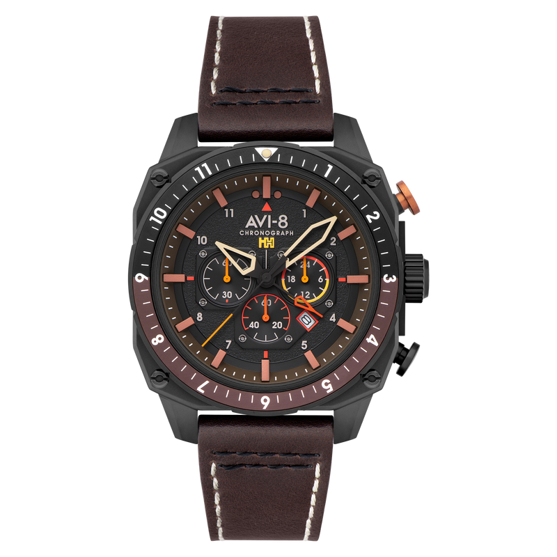 ATLAS DUAL TIME CHRONOGRAPH BLACK / LEATHER | Black Dial