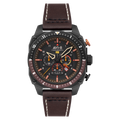 ATLAS DUAL TIME CHRONOGRAPH BLACK / LEATHER | Black Dial