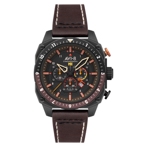 ATLAS DUAL TIME CHRONOGRAPH BLACK / LEATHER | Black Dial