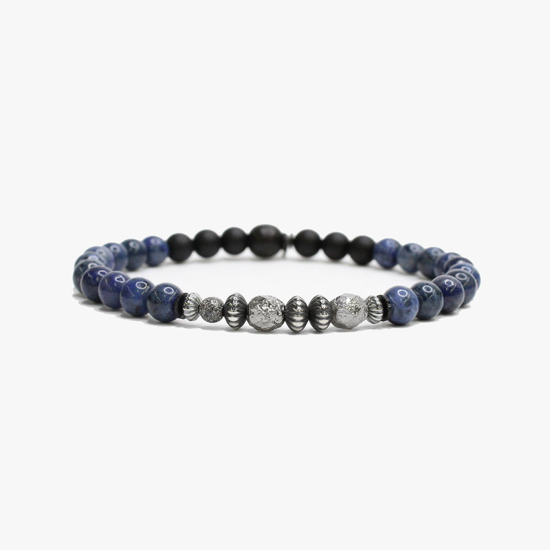 Dumortierite Stone, Sterling Silver Stack M (7.25" Wrist) |  Dial