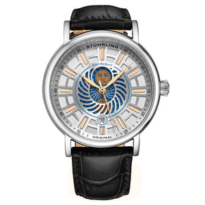 Symphony Silver case/Leather strap/ Brass Dial | White Dial