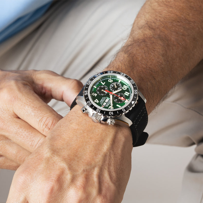 Chronograph Ceramic Green / Leather | Green Dial