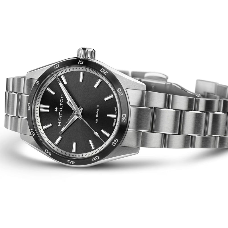 JAZZMASTER PERFORMER AUTOMATIC Silver/SS Black Dial